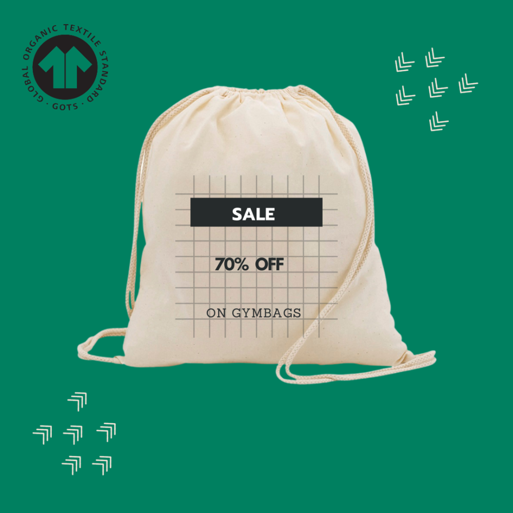 50 Stück 100% Baumwollrucksäcke Ökologisch 37x41cm Rabatt