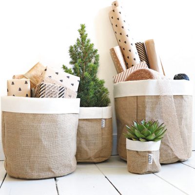Jute bags with linen edge complete set